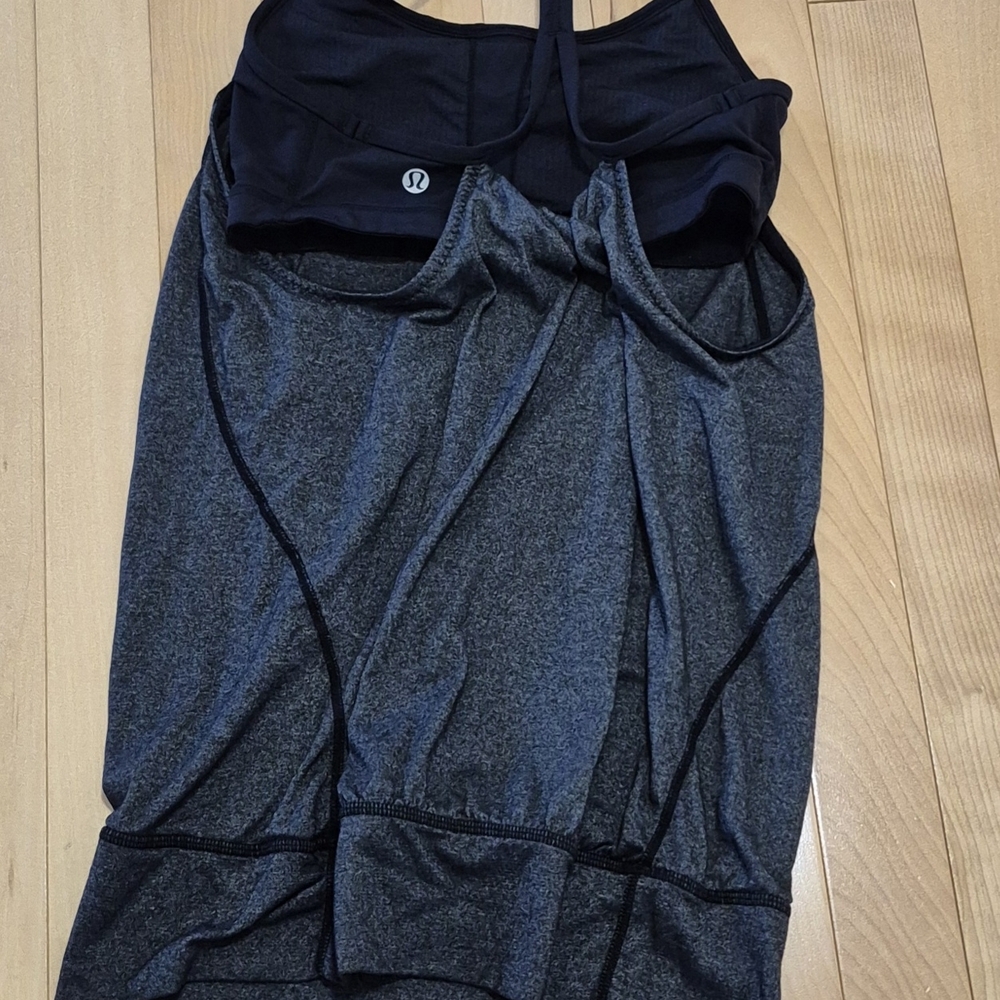 lululemon Black and Gray Tank Top
